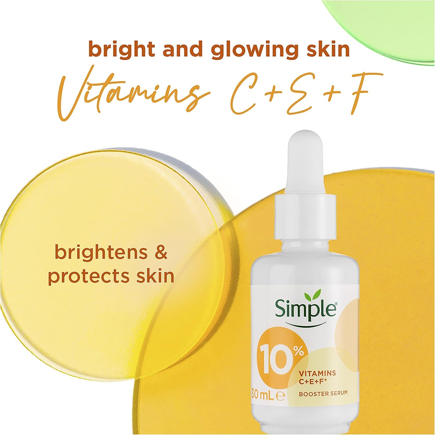 Simple Booster Serum 10% Vitamin C+E+F For Youthful, Glowing Skin 30mL image 3