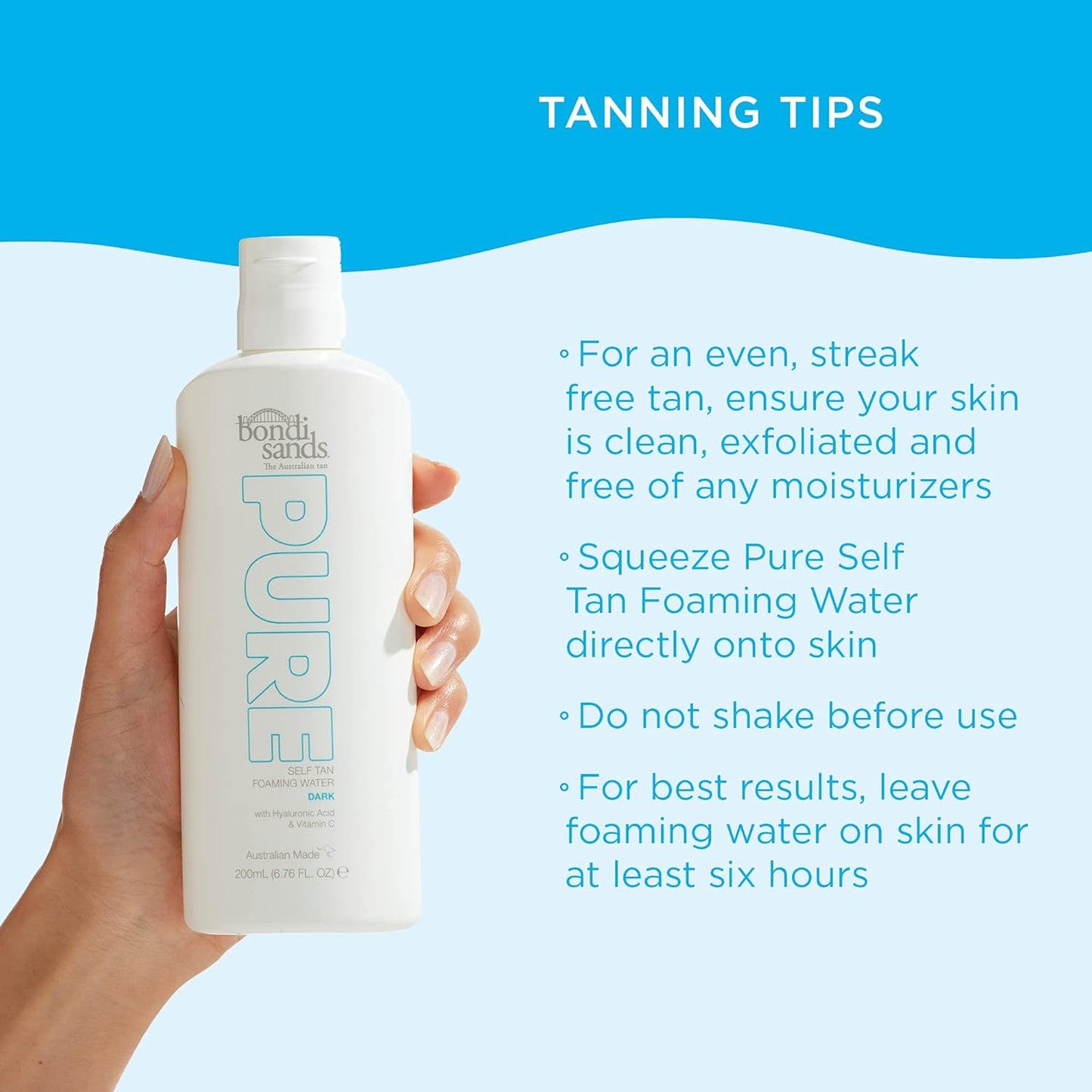 Bondi Sands Dark Pure Self Tan Foaming Water 200 ml image 7