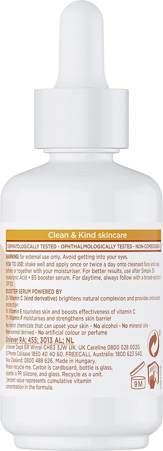 Simple Booster Serum 10% Vitamin C+E+F For Youthful, Glowing Skin 30mL image 2