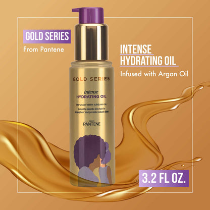 Pantene, Hair Oil Treatment, Sulfate Free, Intense Hydrating, Pro-V Gold Series, For Natural And Curly Textured Hair, 3.2 Fl Oz image 4