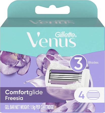 Gillette Venus Comfort Glide Freesia Razor Blade Refills 4 Pack