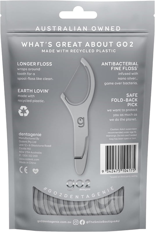 GO2 Dentagenie Silver Antibacterial Flosspyx Minty 36 pk image 2