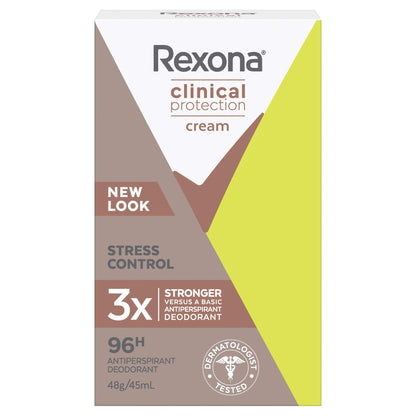 Rexona Women Clinical Antiperspirant Cream Stick Deodorant Stress Control, 45ml, 96 Hour Protection image 6