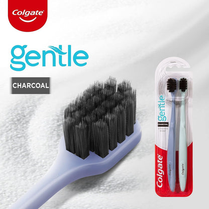 Colgate Soft Bristles Charcoal Toothbrush, Multicolor (Pack Of 2) image 6