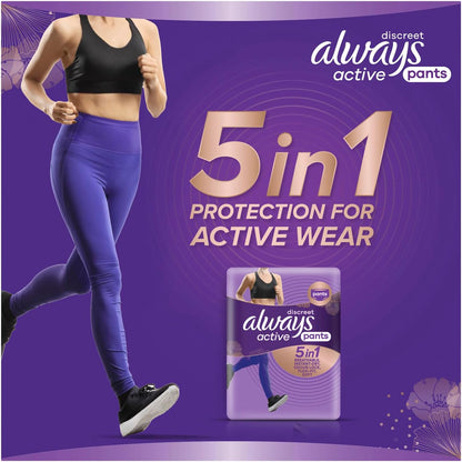 Always Discreet Active Wear Pants For Bladder Leaks and Adult Incontinence, Large 8 Pants image 3