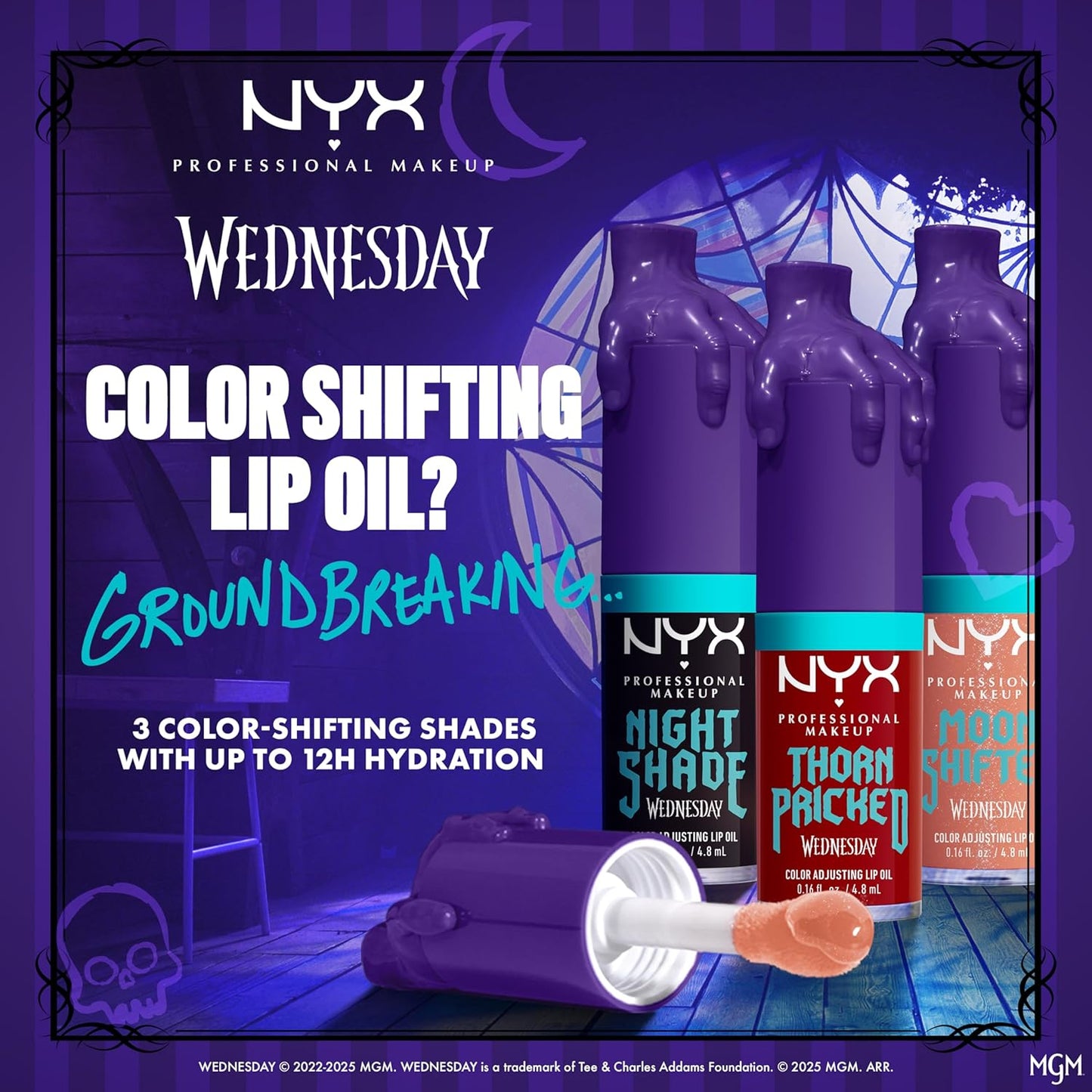 NYX Professional Makeup Wednesday Color-Shifting Lip Oil - Thorn Pricked image 3