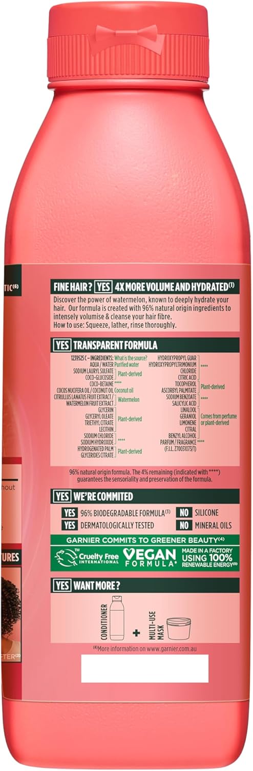 Garnier Fructis Hair Food Watermelon Shampoo 350ml image 2