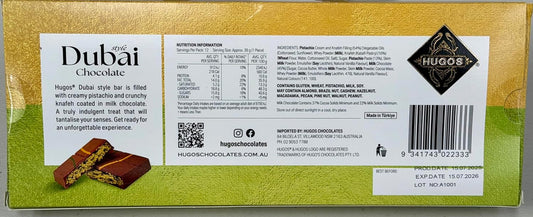 Hugos Dubai Style Chocolate Bar with Pistachio Cream and Knafeh Filling, 470g image 2