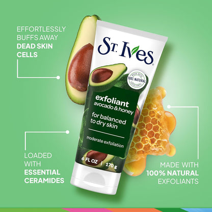 St. Ives Soft Skin Avocado & Honey Scrub 170g image 3