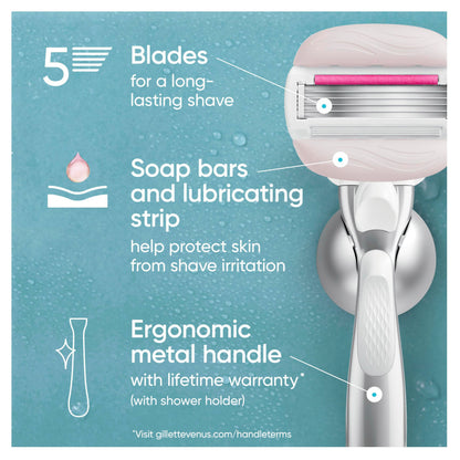 Gillette Venus 5 Blade Razor Comfort Glide Sugarberry Scent Includes Handle + 2 Cartridge image 6