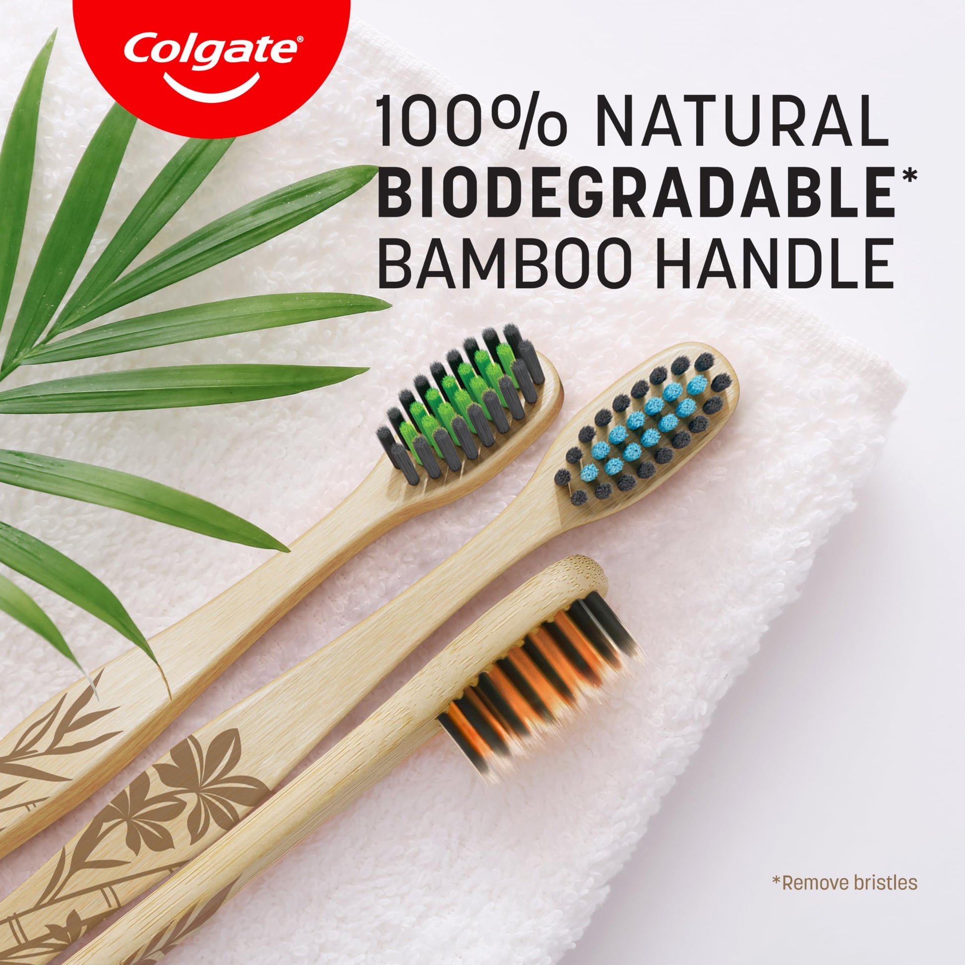 Colgate Bamboo Charcoal Manual Toothbrush, Value 2 Pack, Soft Bristles, 100 Percentage Biodegradable Bamboo Handle, Bpa Free image 8