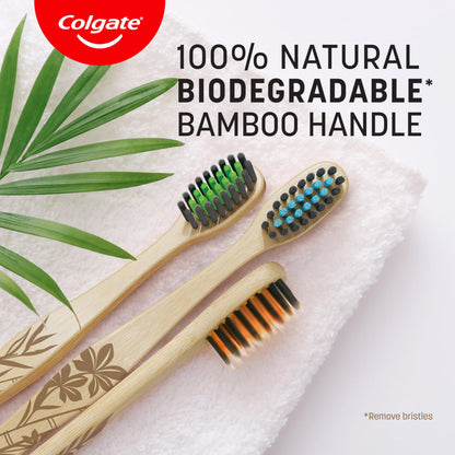 Colgate Bamboo Charcoal Manual Toothbrush, Value 2 Pack, Soft Bristles, 100 Percentage Biodegradable Bamboo Handle, Bpa Free image 8
