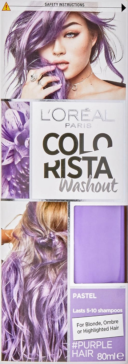 L'Oreal Paris Colourista Washout Purple (Semi-Permanent Hair Colour) image 2