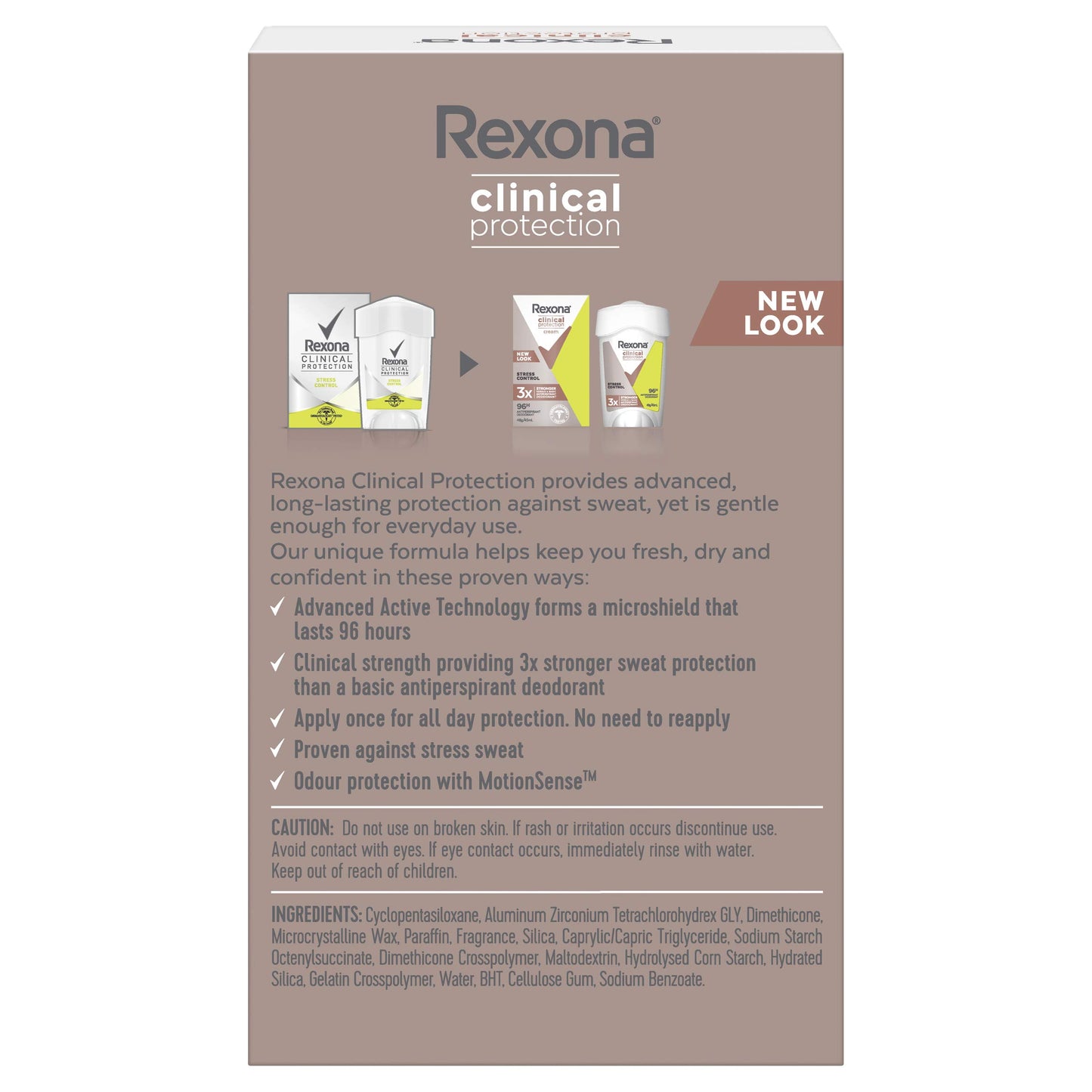 Rexona Women Clinical Antiperspirant Cream Stick Deodorant Stress Control, 45ml, 96 Hour Protection image 4