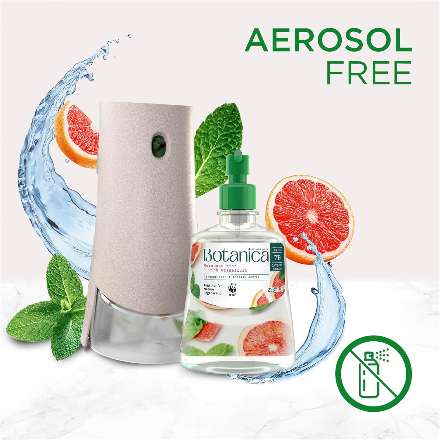Botanica by Air Wick Moroccan Mint & Pink Grapefruit Automatic Spray Refill 228mL image 3