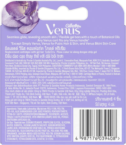 Gillette Venus Comfort Glide Freesia Razor Blade Refills 4 Pack image 2