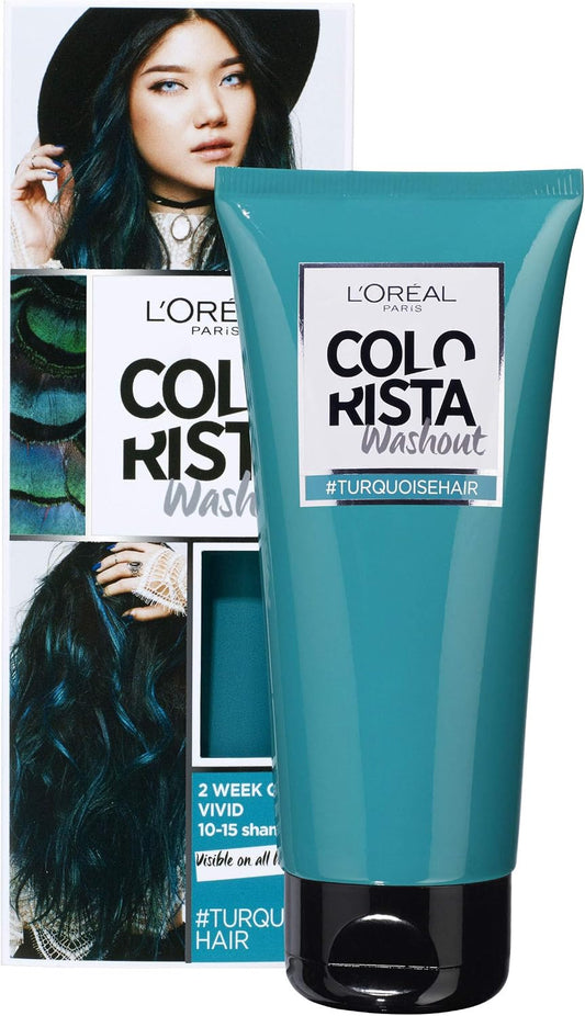 L’Oréal Paris Colourista Washout Turquoise Hair (Semi-Permanent Hair Colour)