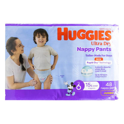 Huggies Ultra Dry Nappy Pants Boys Size 6 (15-20kg) | 48 Pack image 4