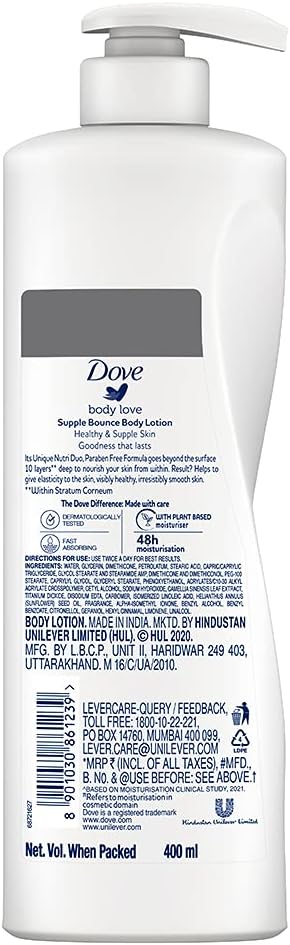 Dove Body Love Supple Bounce Body Lotion 400mL for Dry Skin image 2