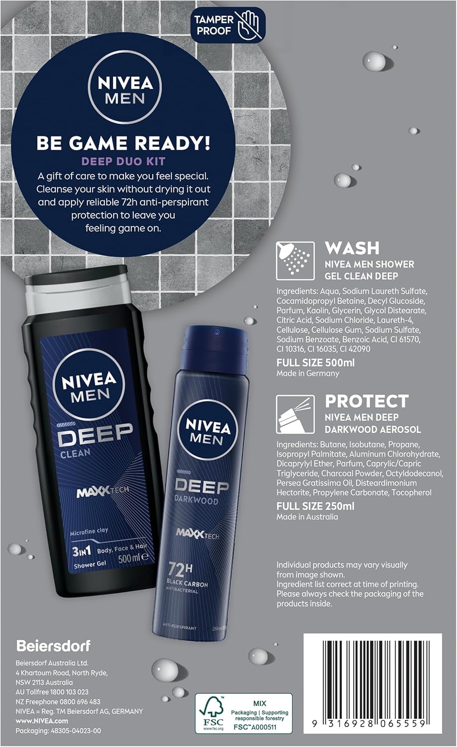NIVEA MEN Deep Be Game Ready Skincare Set (2 Piece) image 3