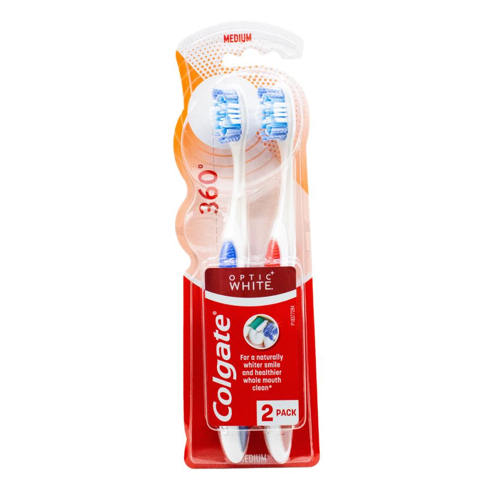 Colgate 360° Advanced Optic White Manual Toothbrush (Pack of 2) image 6