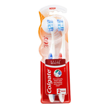 Colgate 360° Advanced Optic White Manual Toothbrush (Pack of 2) image 6
