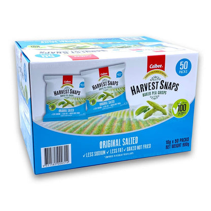 Calbee Harvest Snaps Original Salted Baked Pea Crisps 18g x 50 Packs