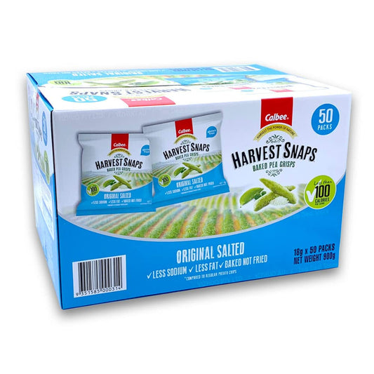 Calbee Harvest Snaps Original Salted Baked Pea Crisps 18g x 50 Packs