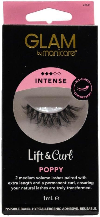 Manicare Glam Lift & Curl Poppy Intense Lashes with Hypoallergenic Adhesive