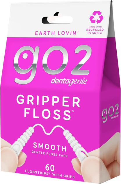GO2 Dentagenie Gripper Smooth Flosstrips – 60 Individually Wrapped Flosstrips image 3