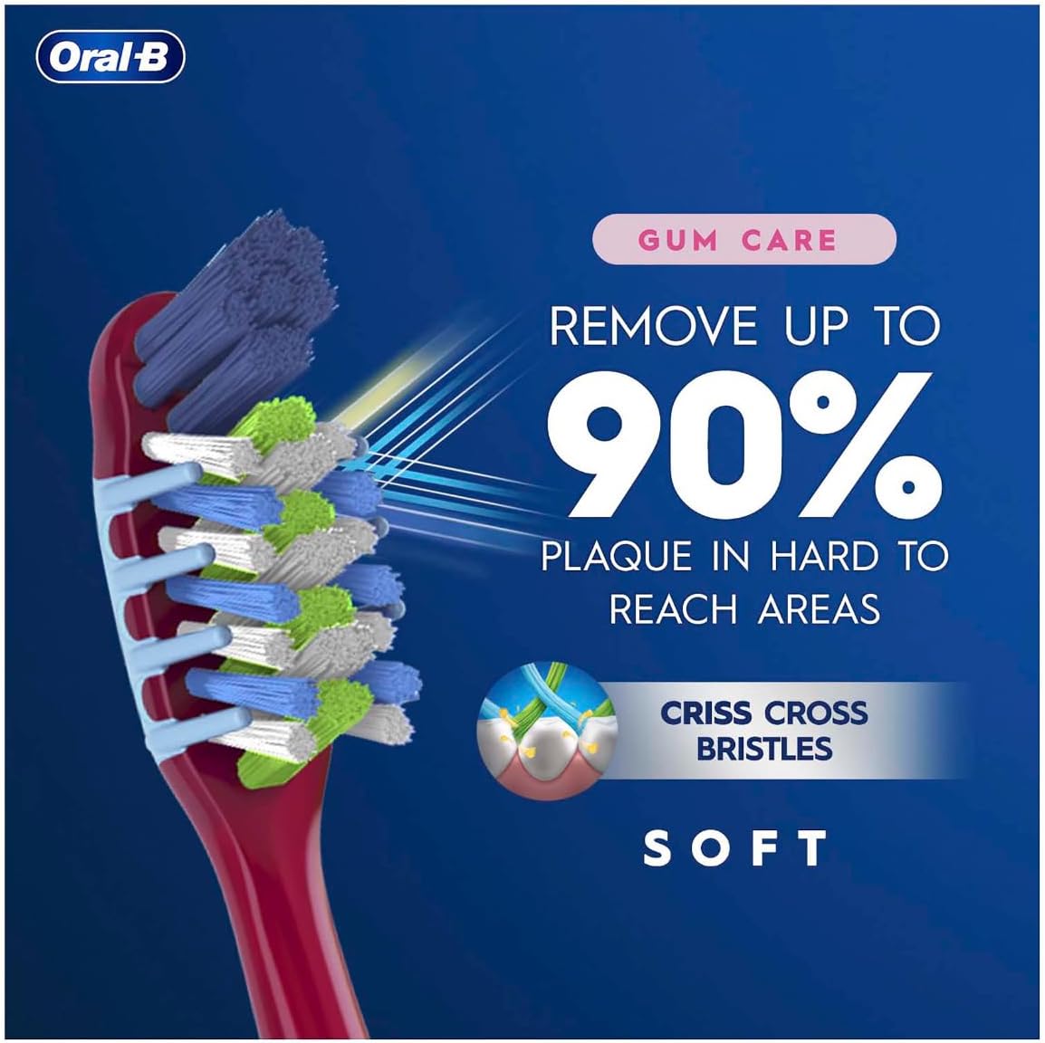 Oral-B Cross Action Gum Care Soft Toothbrush 4 Pack image 4