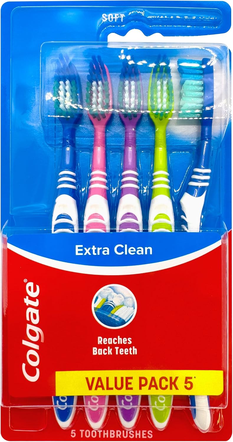Colgate Extra Clean Manual Toothbrush 5 Pack - Soft Bristles image 9