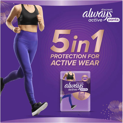 Always Discreet Active Wear Pants for Bladder Leaks, Medium, 9 Pack image 3
