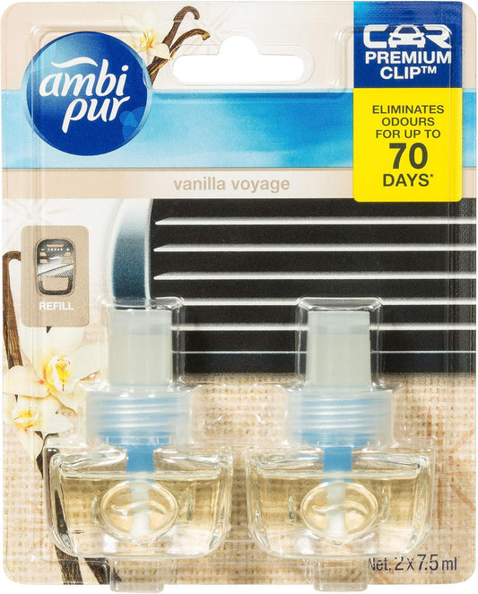 Ambi Pur Vanilla Voyage Car Air Freshener Refill 2 x 7.5ml