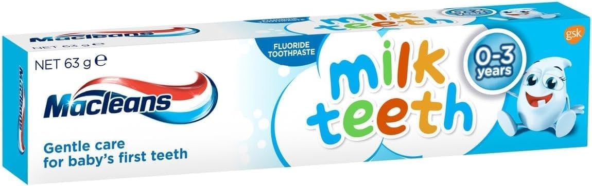 Macleans Milk Teeth Fluoride Toothpaste for Ages 0-3 Years, 63g