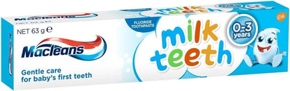 Macleans Milk Teeth Fluoride Toothpaste for Ages 0-3 Years, 63g