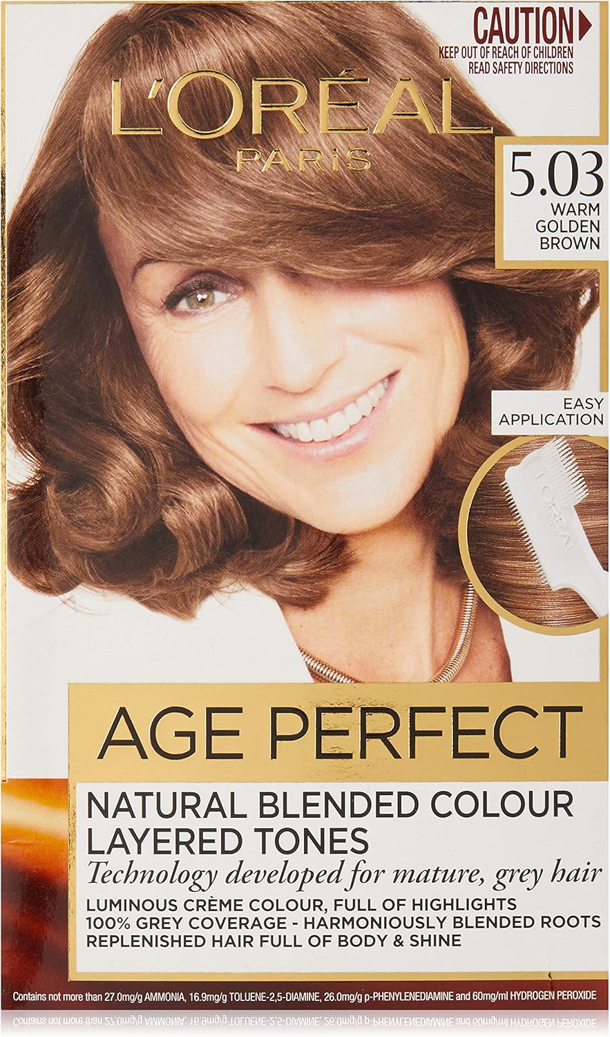 L'Oréal Paris Excellence Age Perfect Permananent Hair Colour - 5.03 Warm Golden Brown (Natural Blended Colour)