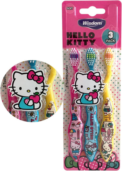 Wisdom Hello Kitty Kids Toothbrush – Soft Bristles, Official Licensed Design, 3 Pack image 4