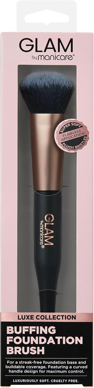 Glam by Manicare GP2 Buffing Foundation Brush – Soft Synthetic Bristles for Liquid & Powder