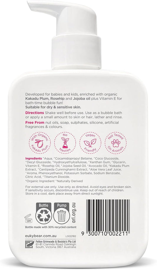 Euky Bear Bubble Bath 300mL – Organic Kakadu Plum, Rosehip Oil, Jojoba Oil, 3-in-1 Hair Body Bath, Dermatologist Approved image 2