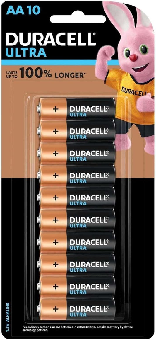 Duracell Ultra 1.5V Alkaline AA Batteries (Pack of 10)