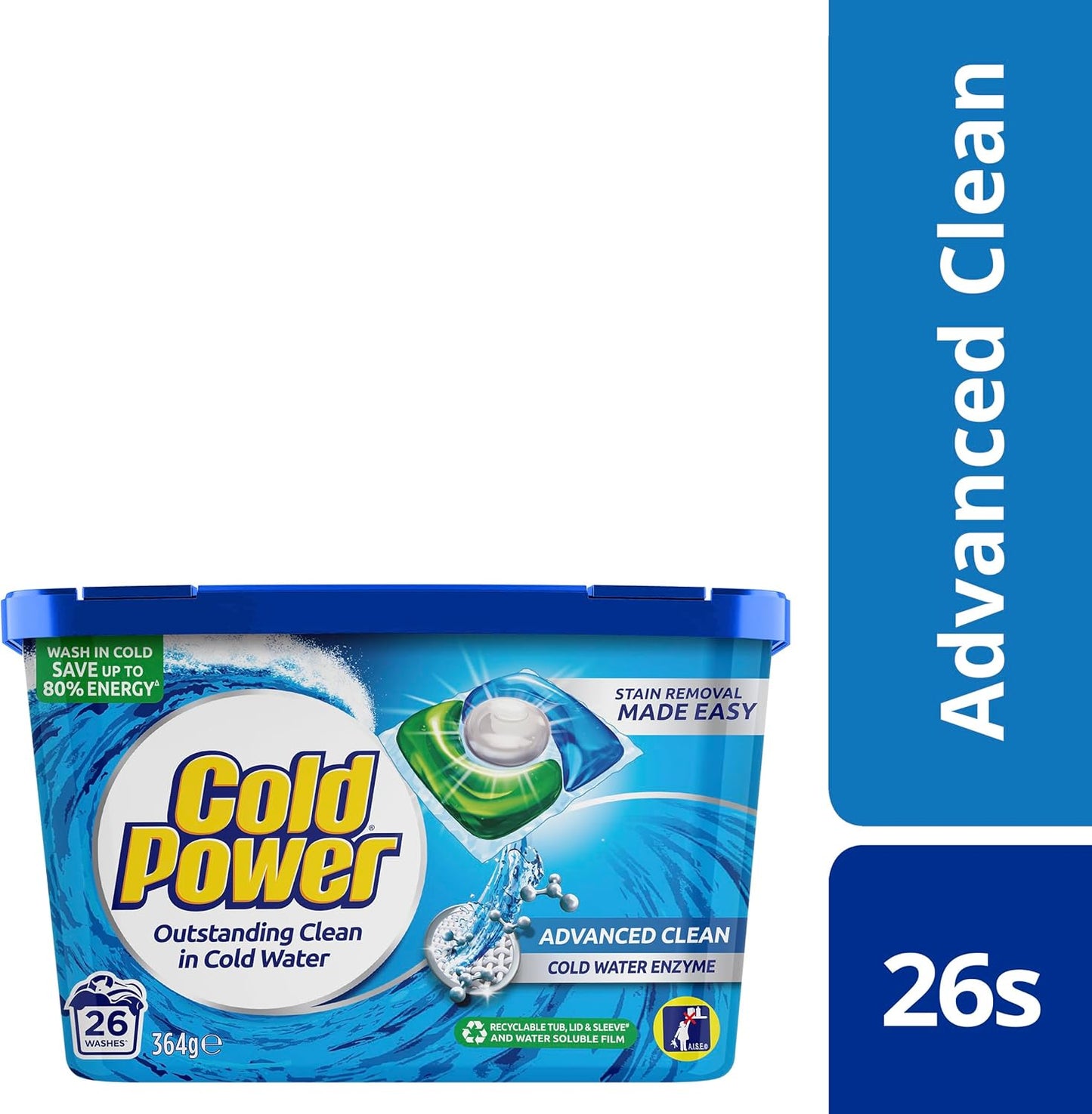 Cold Power Advanced Clean Triple Laundry Detergent Capsules 26 Pack 364 g image 6