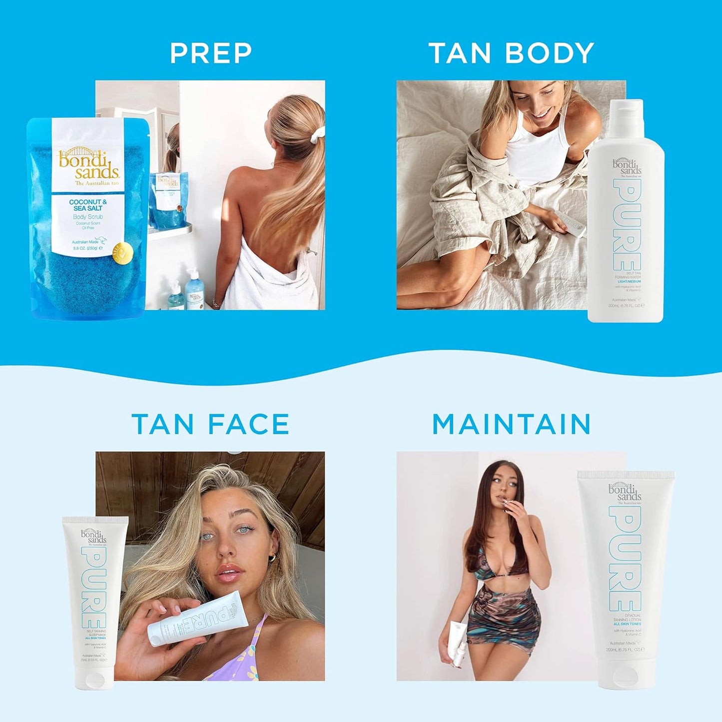 Bondi Sands Pure Self Tan Foaming Water 200ml - Light/Medium image 5