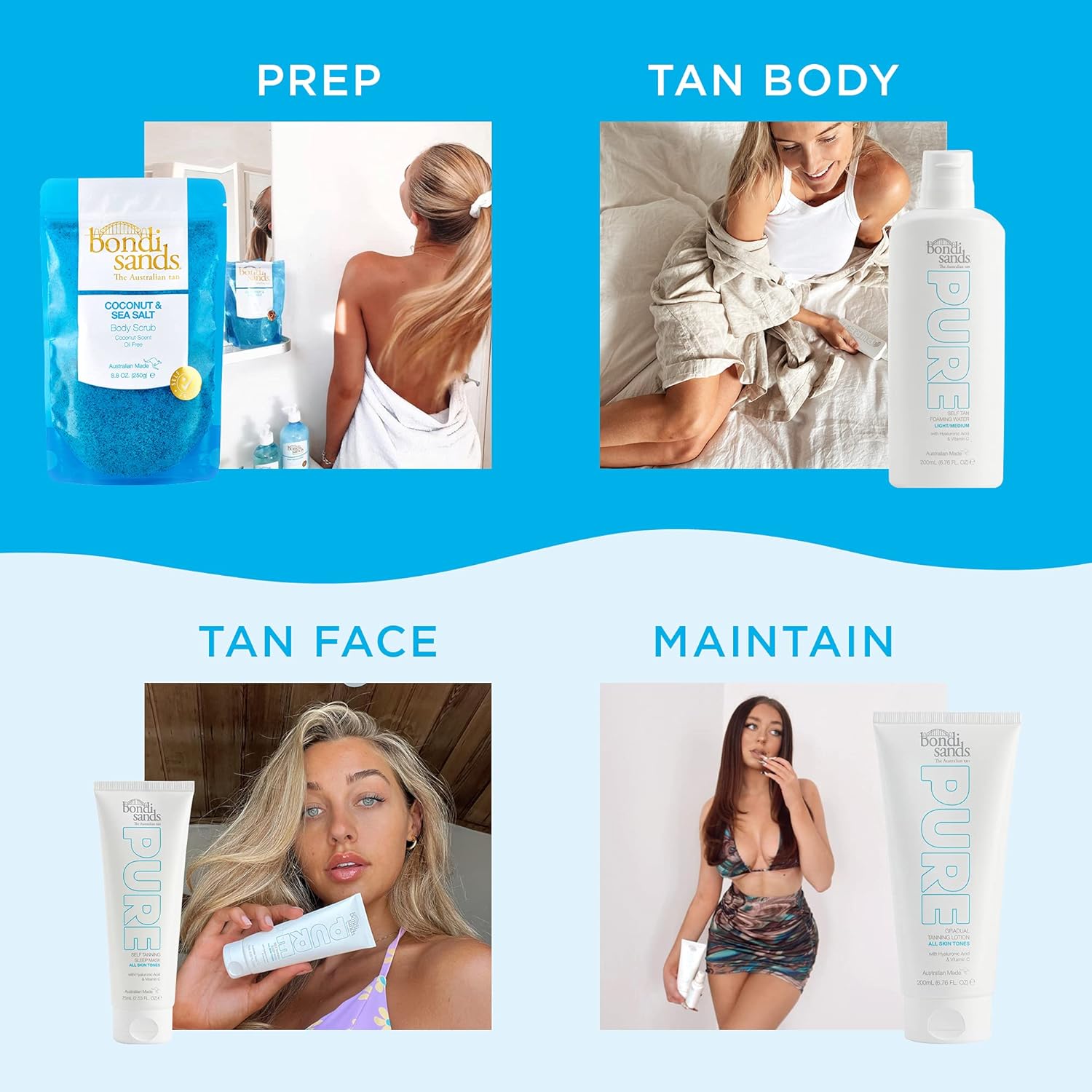 Bondi Sands Pure Self Tan Foaming Water 200ml - Light/Medium image 5