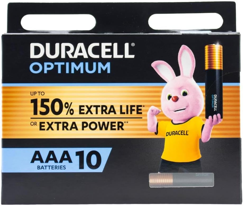 Duracell Optimum AAA Alkaline Batteries, Pack of 10