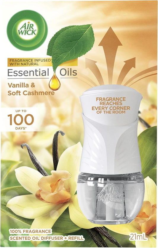 Air Wick Essential Oils Plug-In Diffuser Refill – Vanilla & Soft Cashmere, 21mL image 2