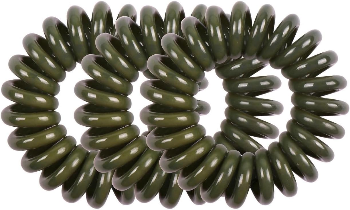 Lady Jayne Kink-Free Spiral Hair Ties, Green (Pack of 4) image 4