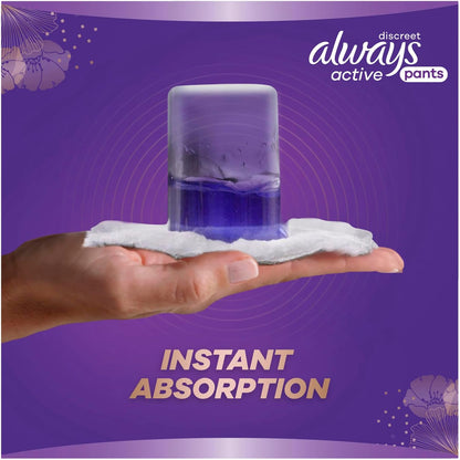 Always Discreet Active Wear Pants for Bladder Leaks, Medium, 9 Pack image 7