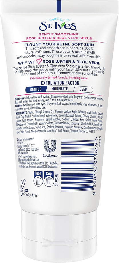 St Ives Gentle Smoothing Face Scrub Rose Water & Aloe Vera 150 mL image 2