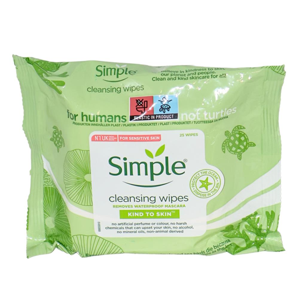 Simple Kind to Skin Cleansing Wipes – 25 Pack